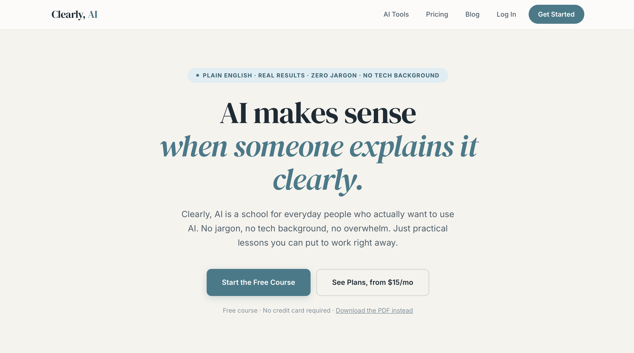 Clearly, AI screenshot
